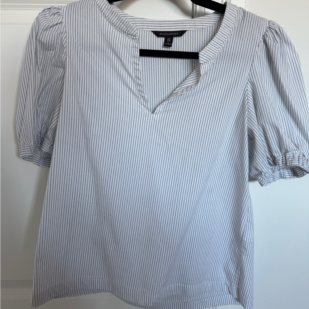 Banana Republic Blue Striped Blouse